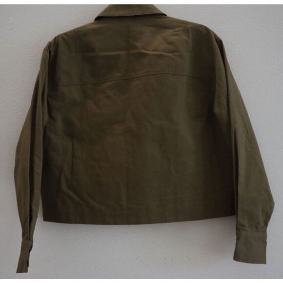 Rag & Bone WAW22P2008 Women's Sz XS Dark Khaki Cropped Jessie Shirt Jacket $525 - Picture 2 of 12